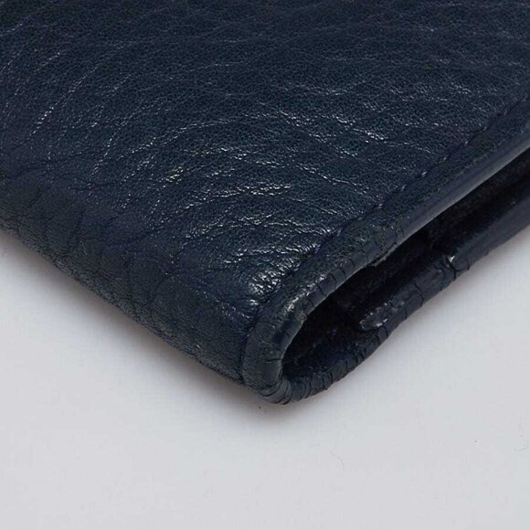 Chanel Dark Blue Goatskin Leather CC L-Double Wallet - Picture 3 of 8